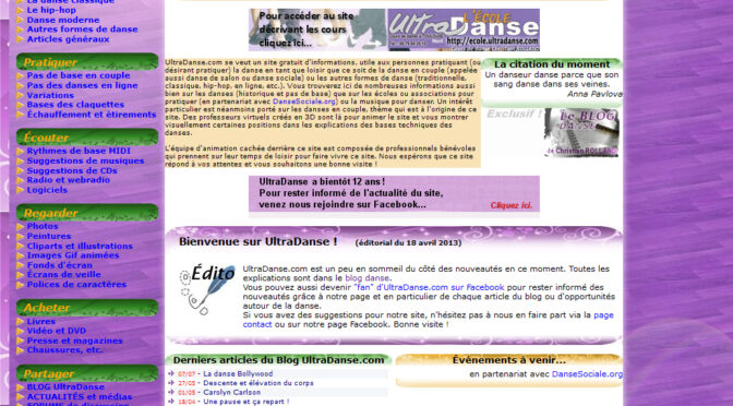 Genèse d’UltraDanse .fr/.com